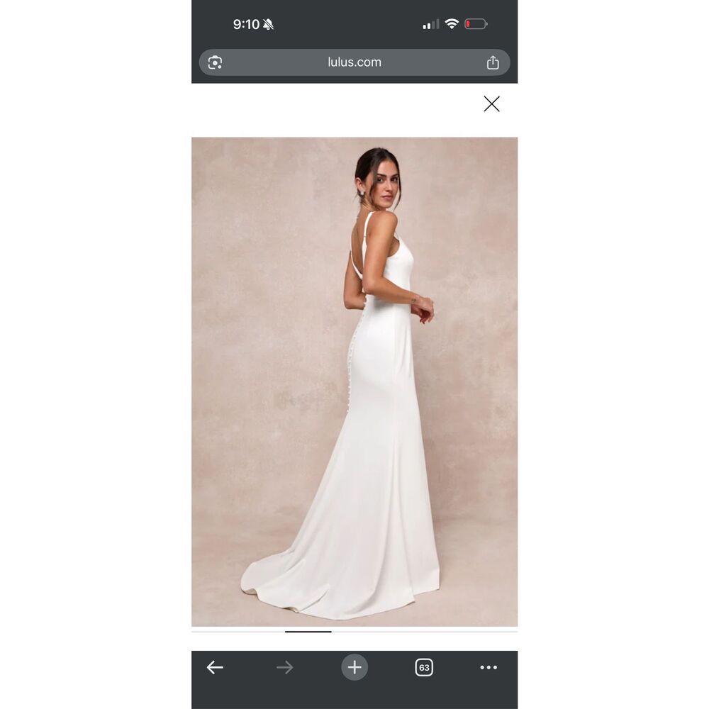 Lulus $148 Feeling of Forever White Sleeveless Mermaid Maxi Dress size large  m9